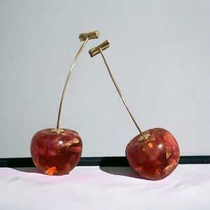 Cherry Long Stem Earrings